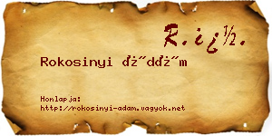 Rokosinyi Ádám névjegykártya