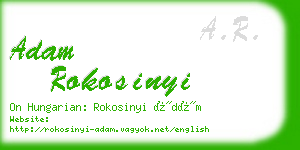 adam rokosinyi business card
